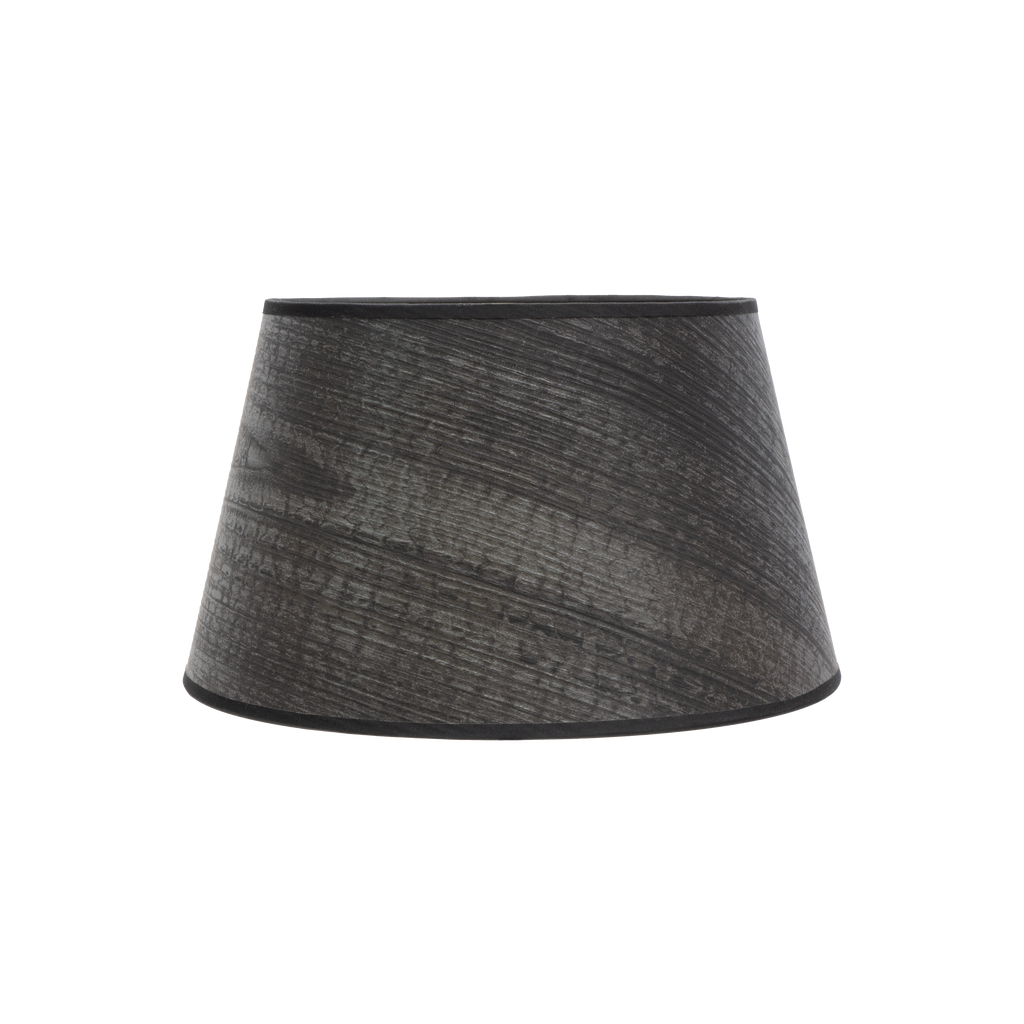Pantalla Salma E27 Madera Negra 35x25x20 cm, diseño cónico abierto, Fabrilamp