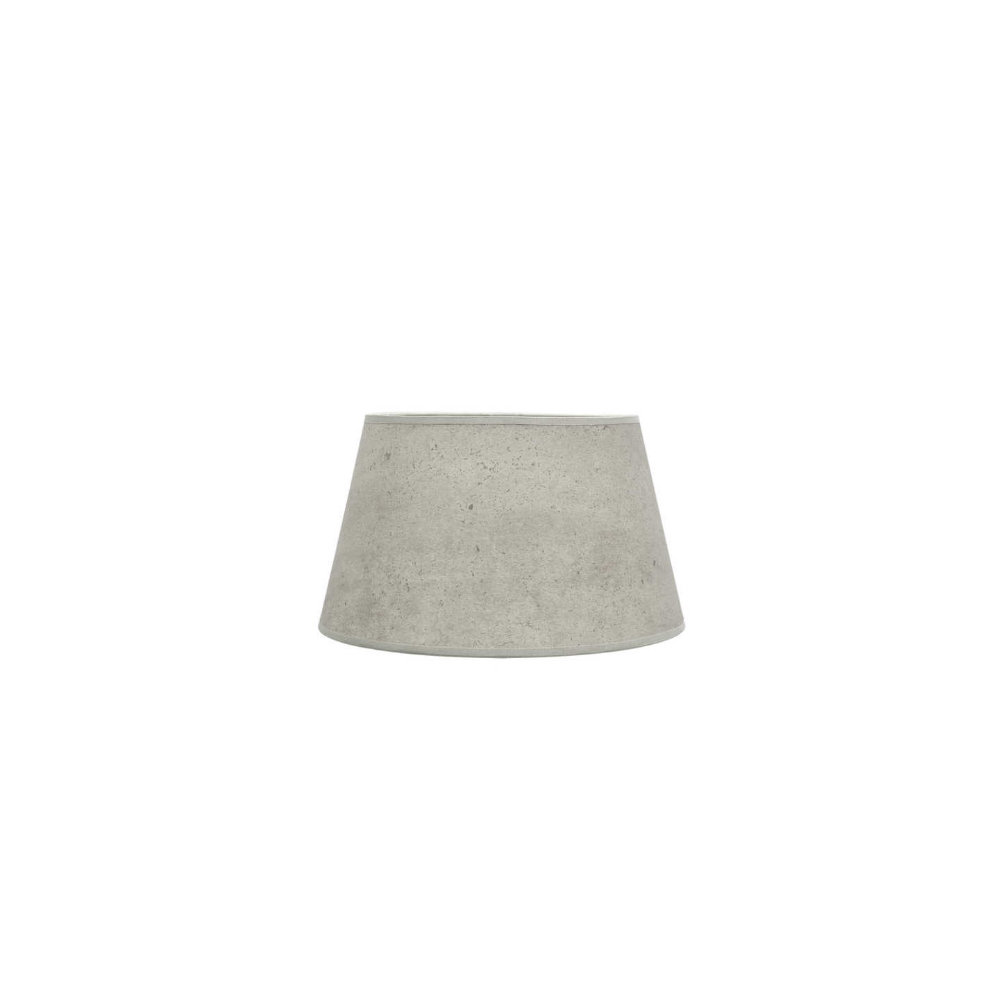 Pantalla Salma fabricada en textil color cemento gris, ideal para lámpara E27