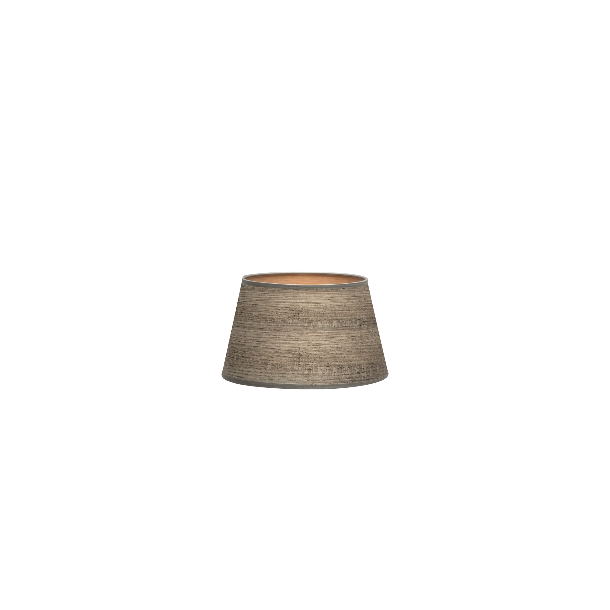 Pantalla Salma fabricada en Textil color Madera Gris, diseño moderno y minimalista