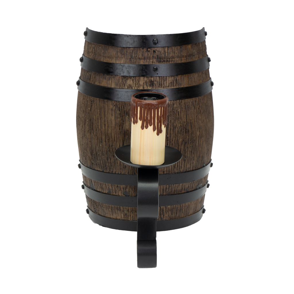 Aplique Barril Rústico Negro/Marrón E27 - Vista frontal
