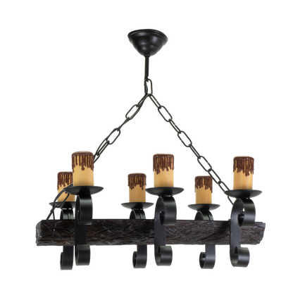Lámpara TRONCO fabricada en metal y resina color negro y marrón, ideal para iluminar tu hogar
