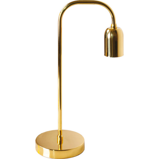 Lámpara de Sobremesa Vintage SPACE Curva 36 cm Latonado Interlusa - Vista frontal principal en fondo blanco | LuzGurú
