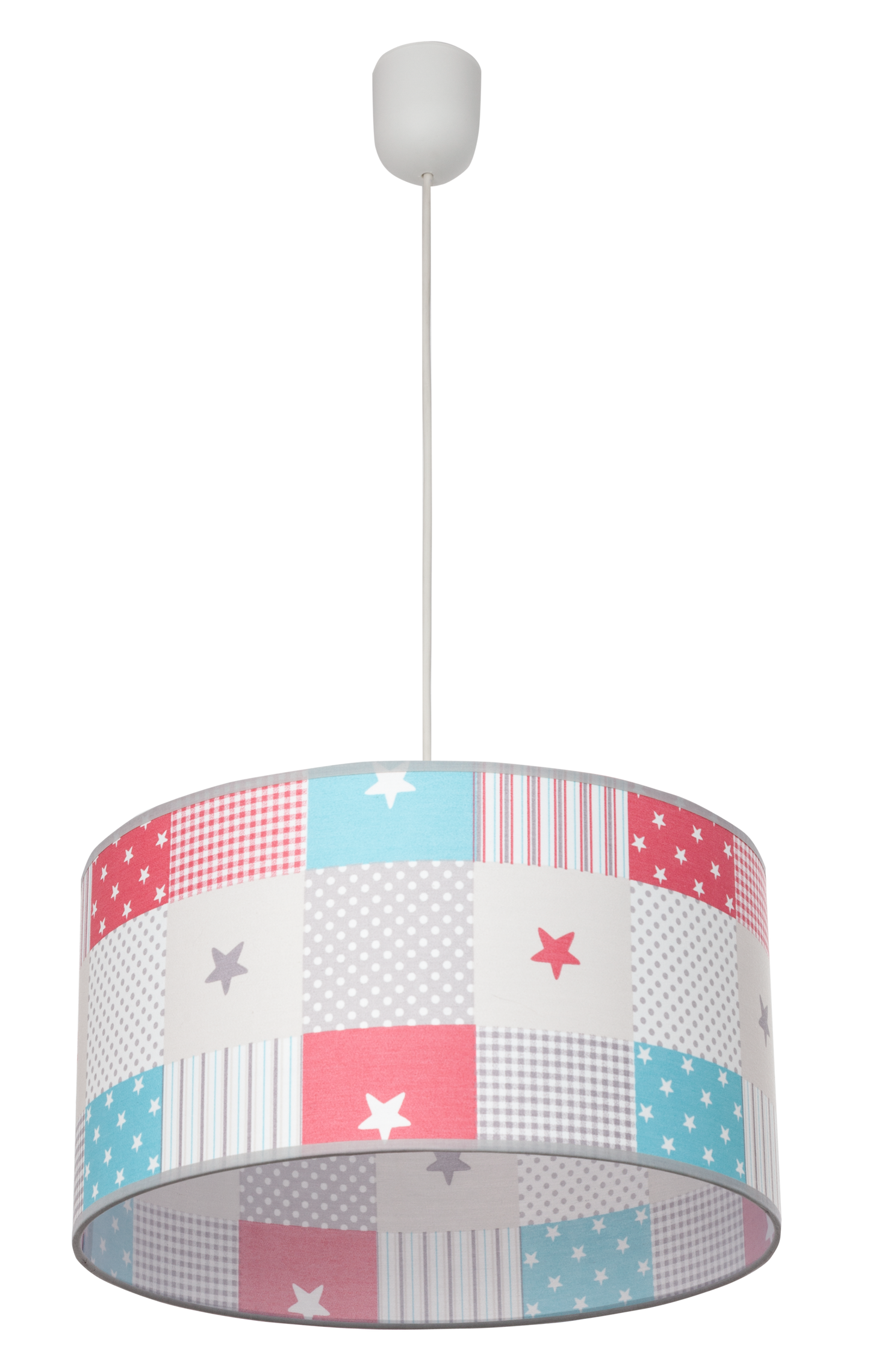 Colgante Mix fabricado en textil multicolor y polímero blanco, ideal para dormitorio infantil