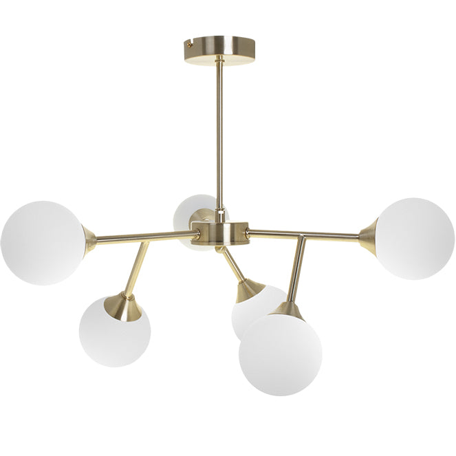 Lámpara de Techo ANALU 60 cm Oro y Blanco Interlusa - Vista frontal principal en fondo blanco | LuzGurú