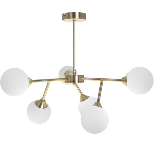Lámpara de Techo ANALU 60 cm Oro y Blanco Interlusa - Vista frontal principal en fondo blanco | LuzGurú