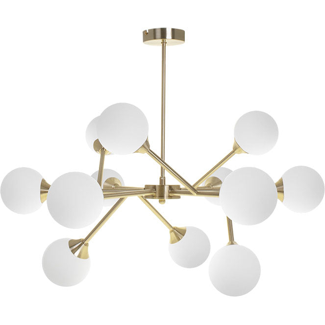 Lámpara de Techo ANALU 70 cm Oro y Blanco Interlusa - Vista frontal principal en fondo blanco | LuzGurú