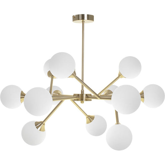 Lámpara de Techo ANALU 70 cm Oro y Blanco Interlusa - Vista frontal principal en fondo blanco | LuzGurú