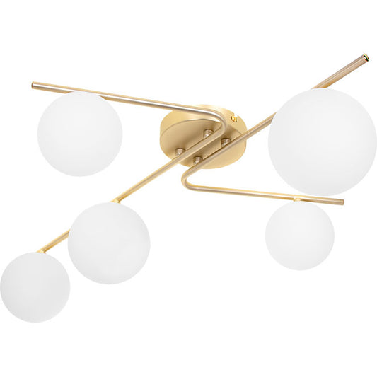 Plafón Moderno ANALU 79 cm Oro/Blanco Interlusa - Vista frontal principal en fondo blanco | LuzGurú