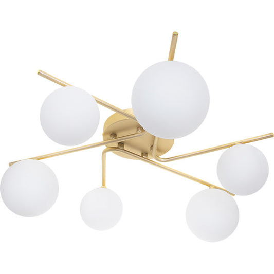 Lámpara de Techo ANALU 60 cm Oro y Blanco Interlusa - Vista frontal principal en fondo blanco | LuzGurú