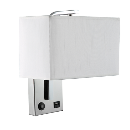 Aplique E27 con puerto USB Agatha, ideal para cargar el móvil en interior