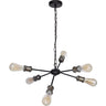 Lámpara de Techo ARYANA Vintage Negro/Cuero Interlusa 6xE27