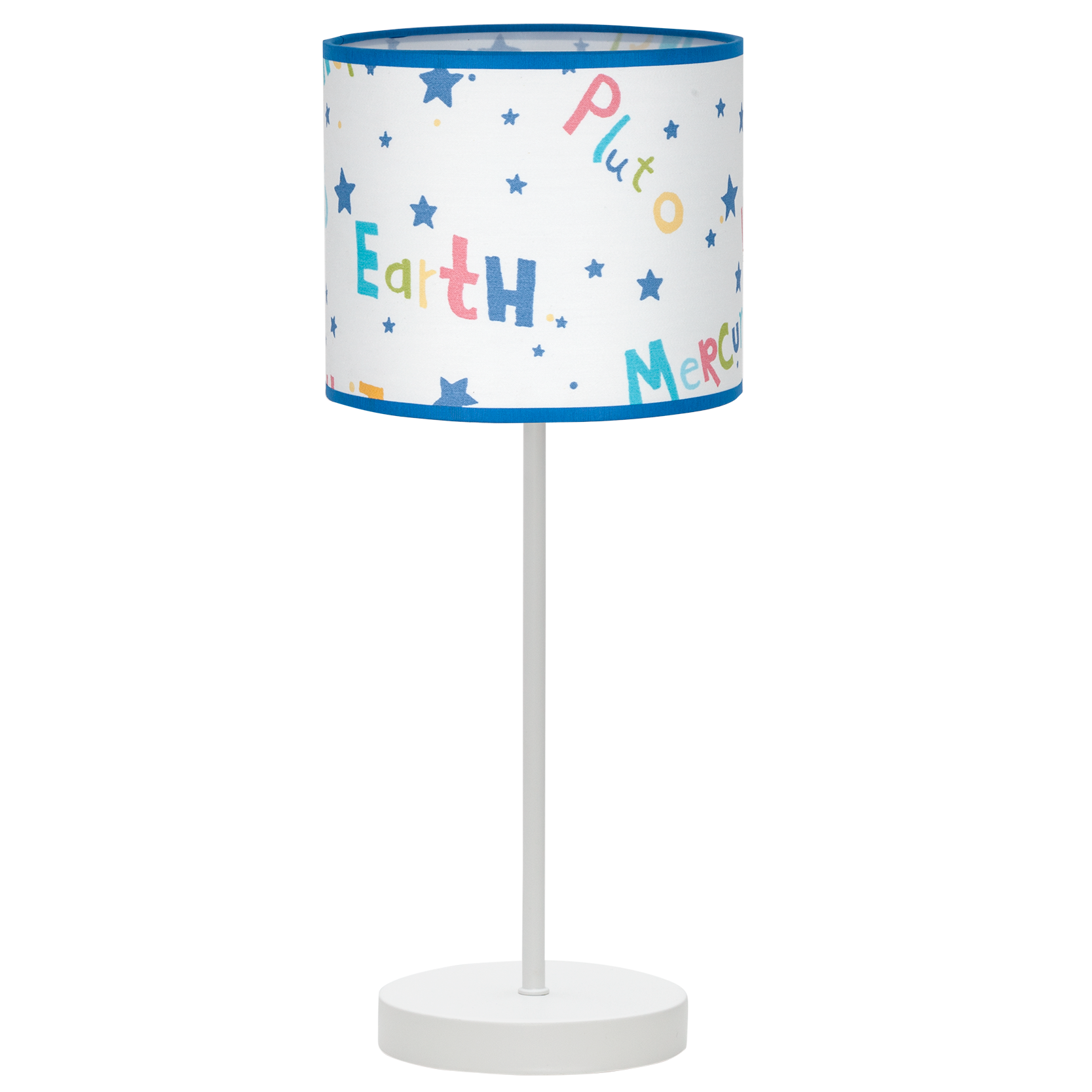 Sobremesa Infantil Universo Colores E14 de Fabrilamp, diseño alegre y colorido para la habitación de los niños.  Compra en luzguru.com