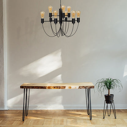 Lámpara de Techo AIXA 60 cm Ajustable Negro Interlusa instalada en ambiente decorativo de salón o dormitorio | Interlusa
