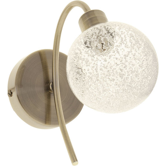 Aplique de Pared VITA 23 cm Cuero y Cristal Transparente Interlusa - Vista frontal principal en fondo blanco | LuzGurú