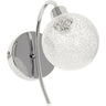 Aplique de pared VITA de Interlusa en cromo con bola de cristal transparente, vista frontal