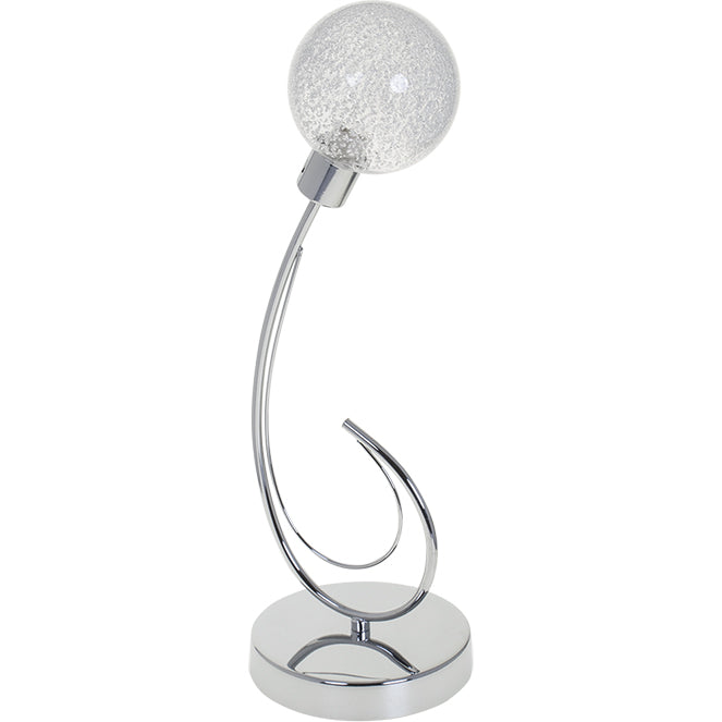 Lámpara de Sobremesa VITA Interlusa cromada con bola de cristal transparente