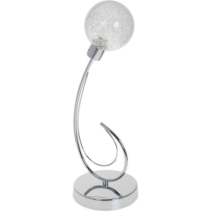 Lámpara de Sobremesa VITA Interlusa cromada con bola de cristal transparente