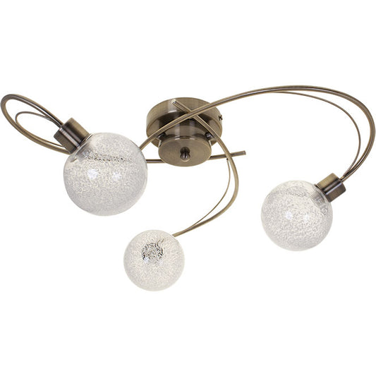 Plafón Moderno VITA 53 cm Cuero y Cristal Transparente LUMIT Interlusa - Vista frontal principal en fondo blanco | LuzGurú