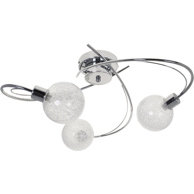 Plafón Moderno VITA 53 cm Cromo con Bolas de Cristal Interlusa - Vista frontal principal en fondo blanco | LuzGurú