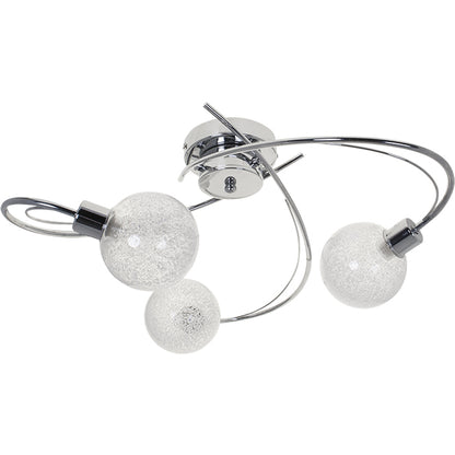 Plafón Moderno VITA 53 cm Cromo con Bolas de Cristal Interlusa - Vista frontal principal en fondo blanco | LuzGurú