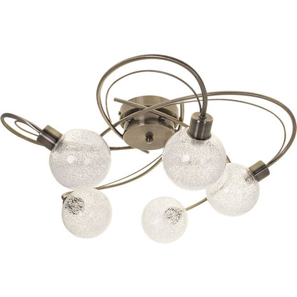 Plafón Moderno VITA 53 cm Cuero y Cristal Transparente LUMIT Interlusa - Vista frontal principal en fondo blanco | LuzGurú
