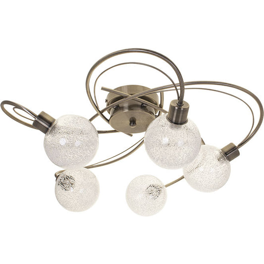 Plafón Moderno VITA 53 cm Cuero y Cristal Transparente LUMIT Interlusa - Vista frontal principal en fondo blanco | LuzGurú