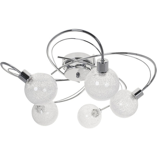 Plafón Moderno VITA 53 cm Cromo con Bolas de Cristal Interlusa - Vista frontal principal en fondo blanco | LuzGurú