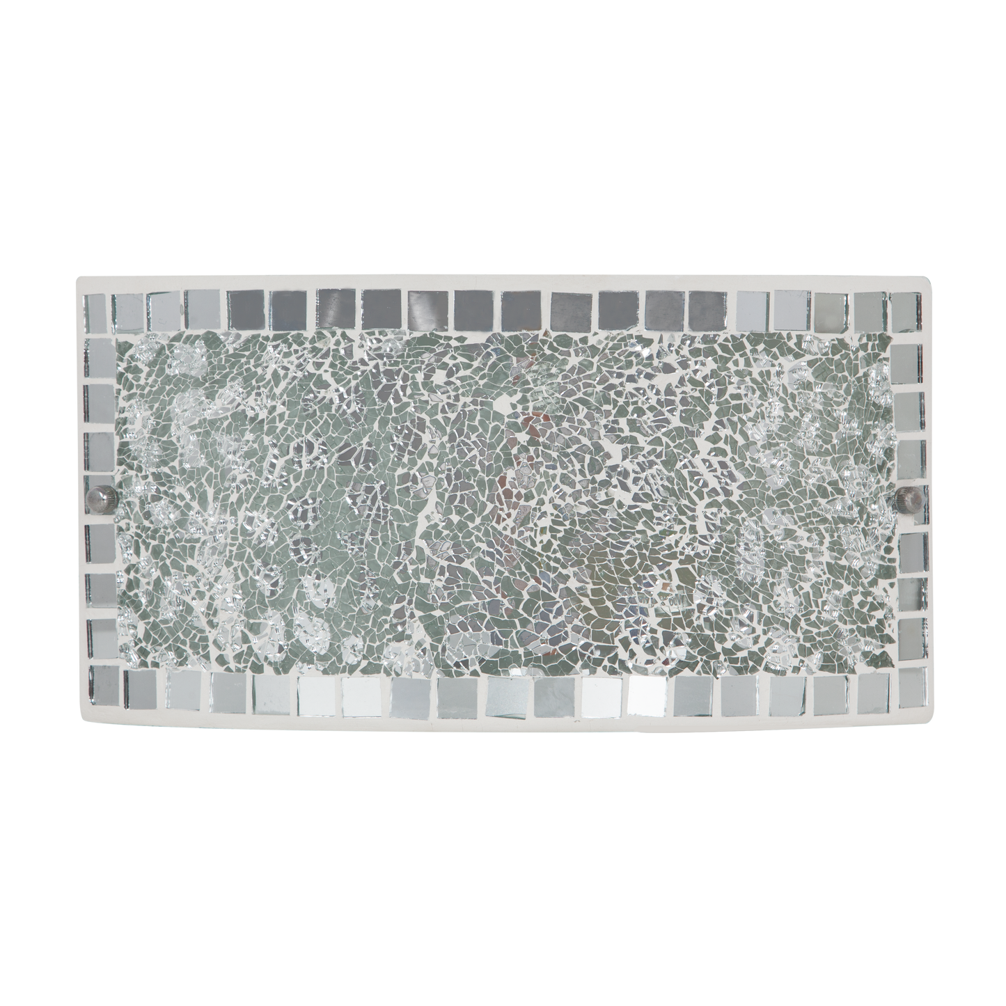 Aplique Tenor fabricado en Metal color Cromo, con mosaico decorativo