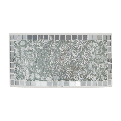 Aplique Tenor fabricado en Metal color Cromo, con mosaico decorativo