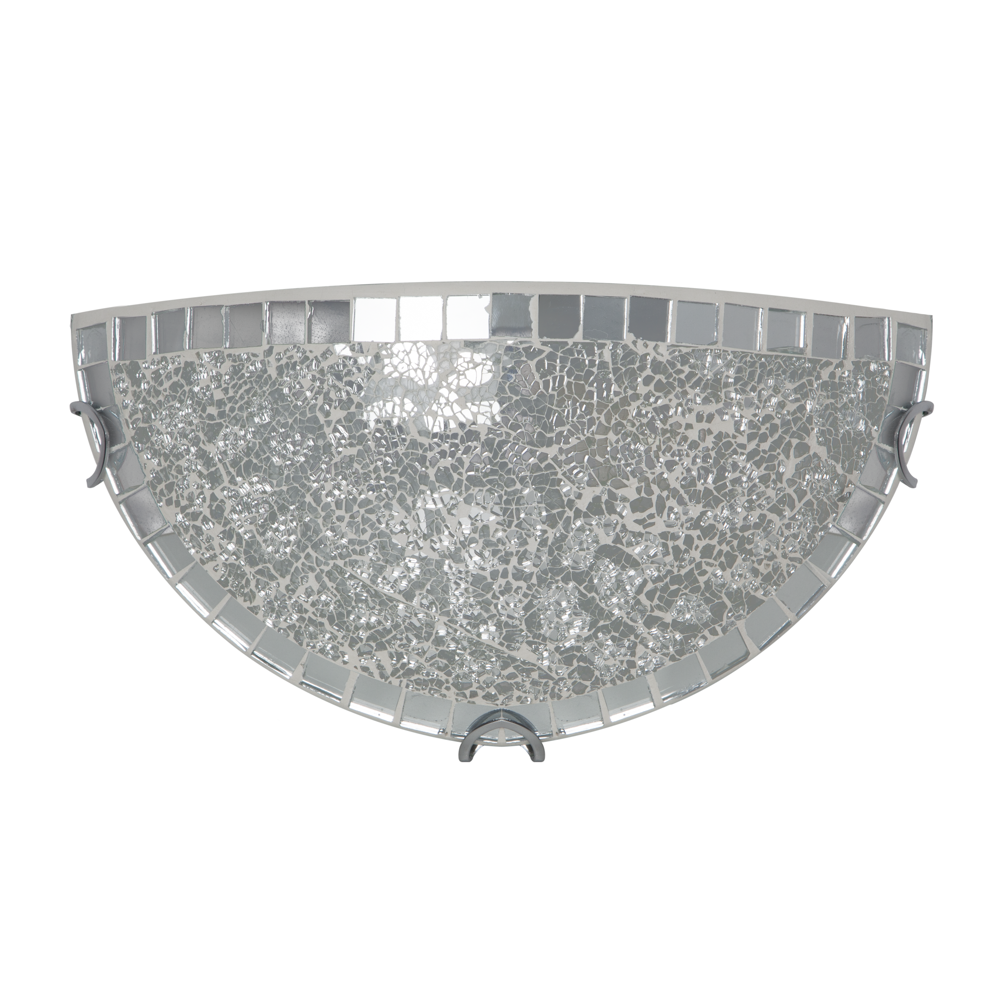 Aplique Tenor fabricado en Metal color Cromo con difusor de Cristal Mosaico