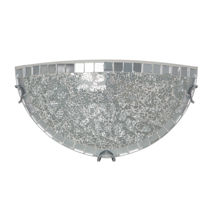 Aplique Tenor fabricado en Metal color Cromo con difusor de Cristal Mosaico