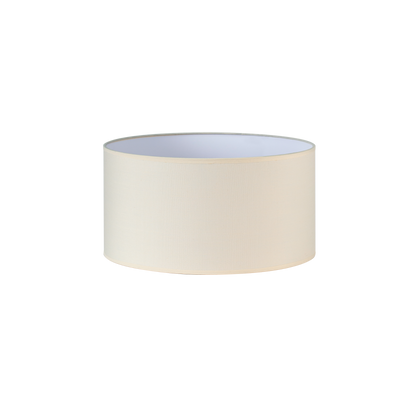 Pantalla Dori fabricada en textil popelín, color beige, ideal para lámpara