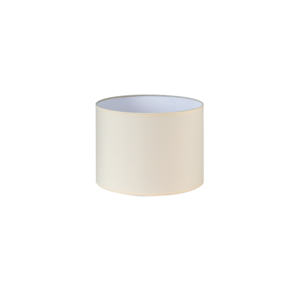 Pantalla cilíndrica Dori E27 beis de 25x25x20cm en tejido popelín. Iluminación elegante para tu hogar.