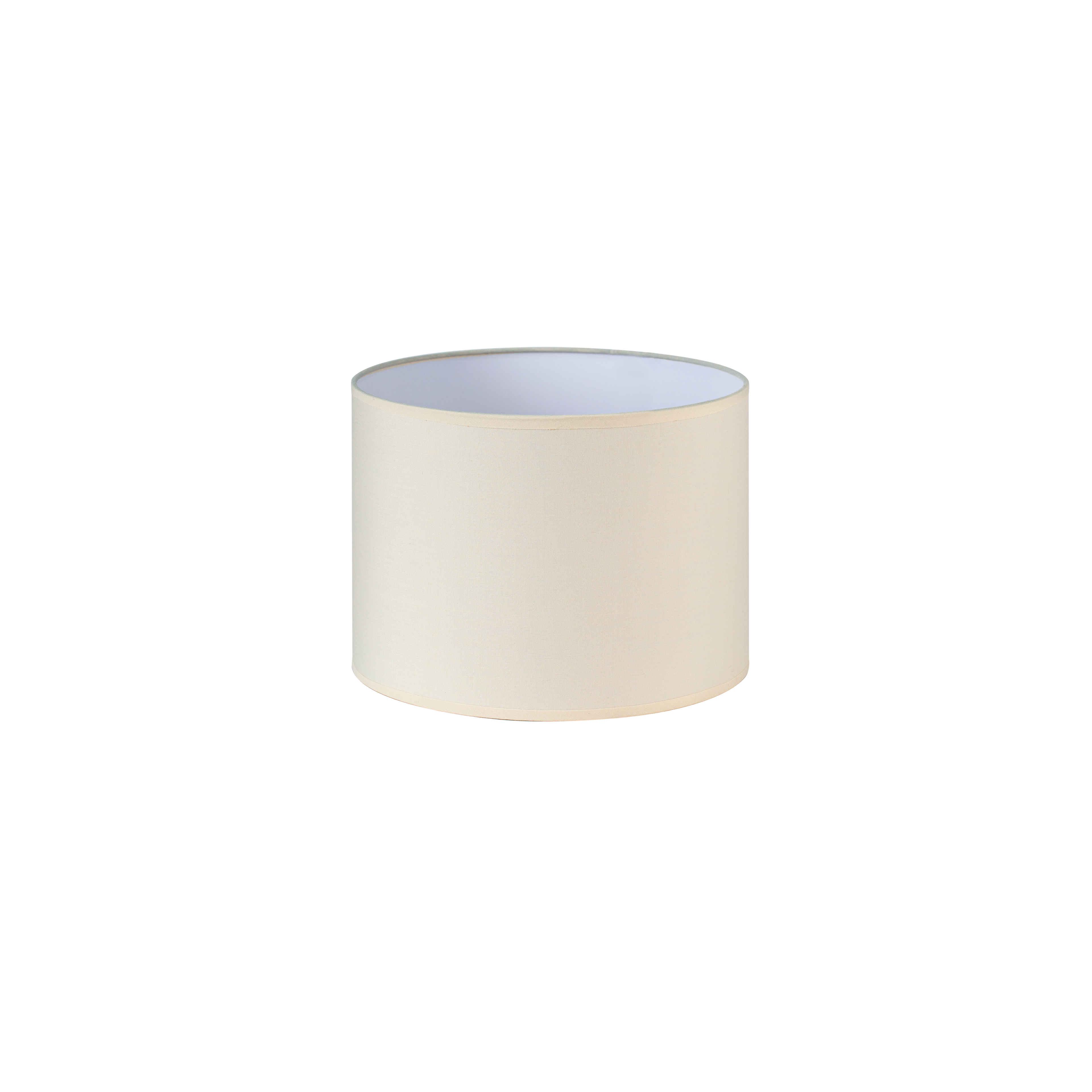 Pantalla cilíndrica Dori E27 beis de 25x25x20cm en tejido popelín. Iluminación elegante para tu hogar.