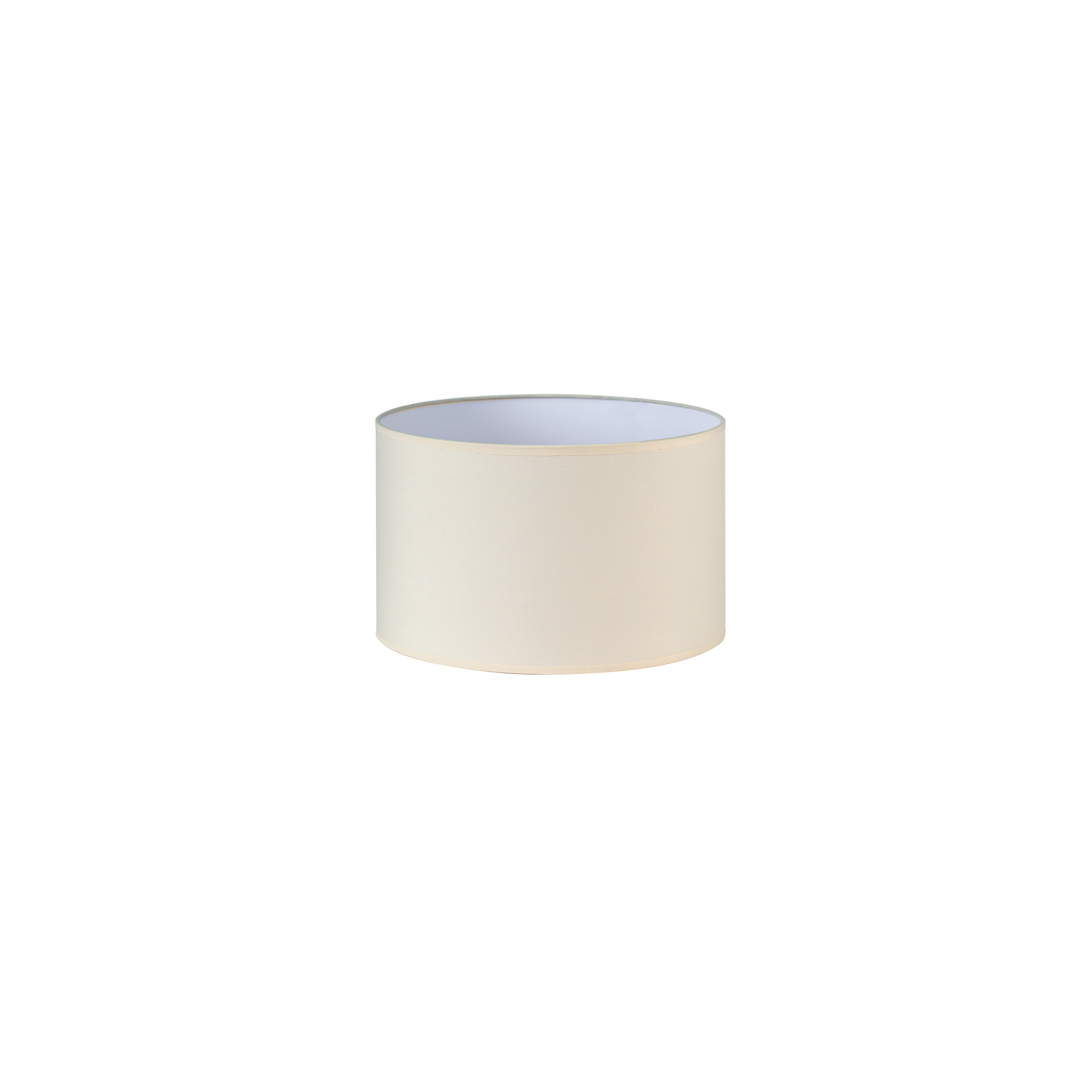 Pantalla Cilindrica Dori E27 Beige de Fabrilamp, vista frontal. Tejido Popelin de alta calidad.