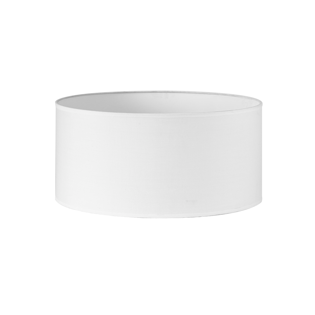 Pantalla Cilindrica Dori E27 Blanca 45x45x22cm de Fabrilamp, vista frontal.
