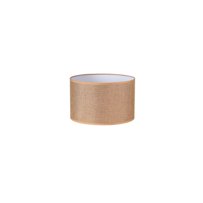 Pantalla Jin fabricada en saco-yute color marrón, ideal para estilo rústico
