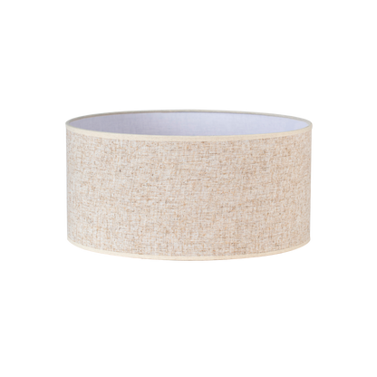 Pantalla Happy fabricada en lino color beige, ideal para lámparas de interior