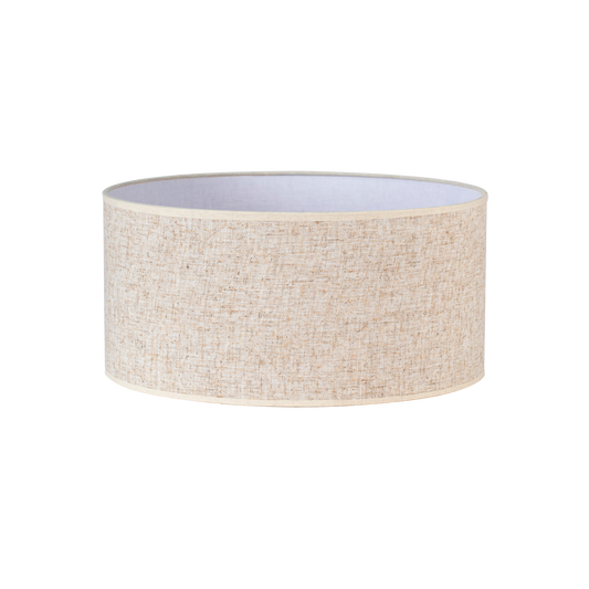 Pantalla Happy fabricada en lino color beige, ideal para lámparas de interior