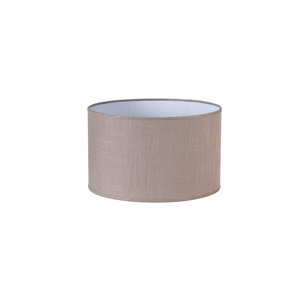 Pantalla cilíndrica Happy E27 Lino Gris 30x30x20 cm de Fabrilamp. Iluminación suave y elegante para tu hogar.