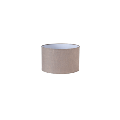 Pantalla Happy fabricada en textil lino color gris, ideal para lámpara de mesa