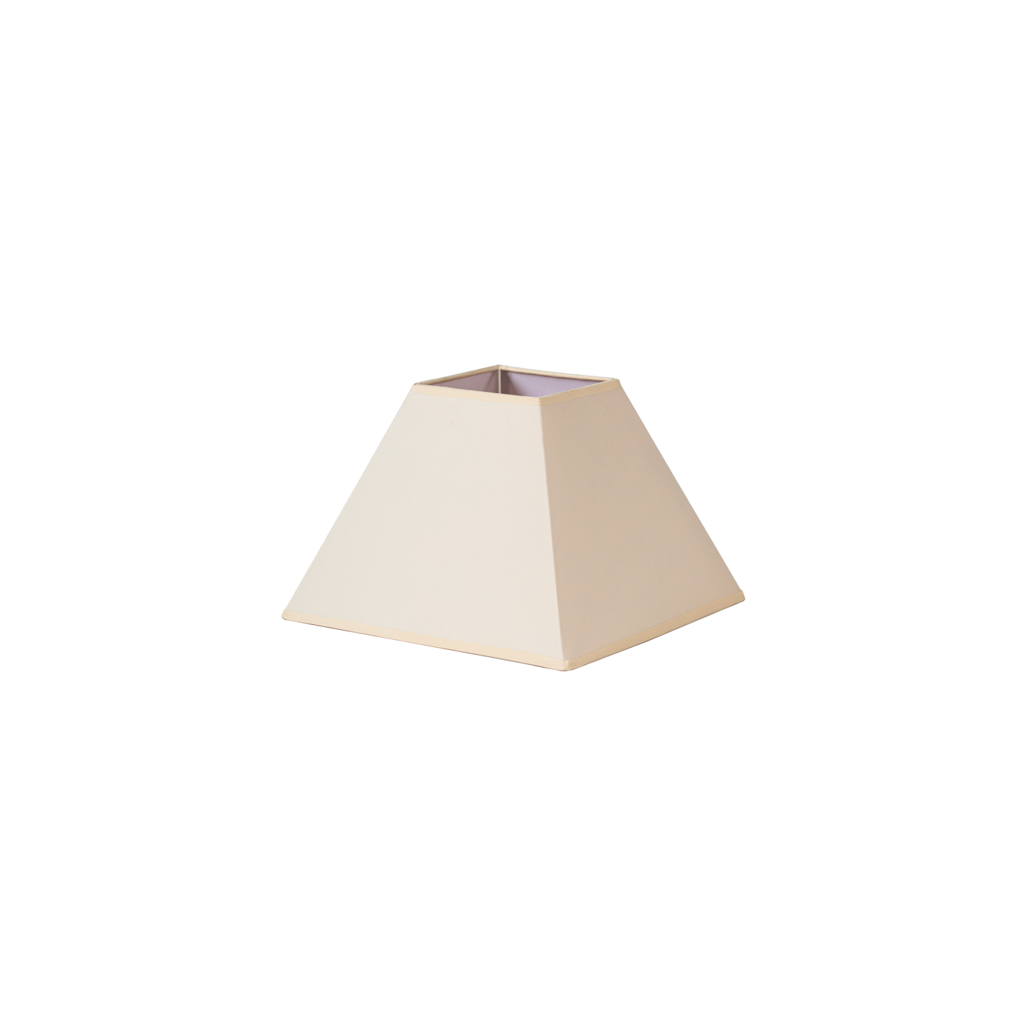 Pantalla piramidal Mezzo E27 beige de Fabrilamp, 25x11x18cm, tejido popelín. Perfecta para iluminación cálida.