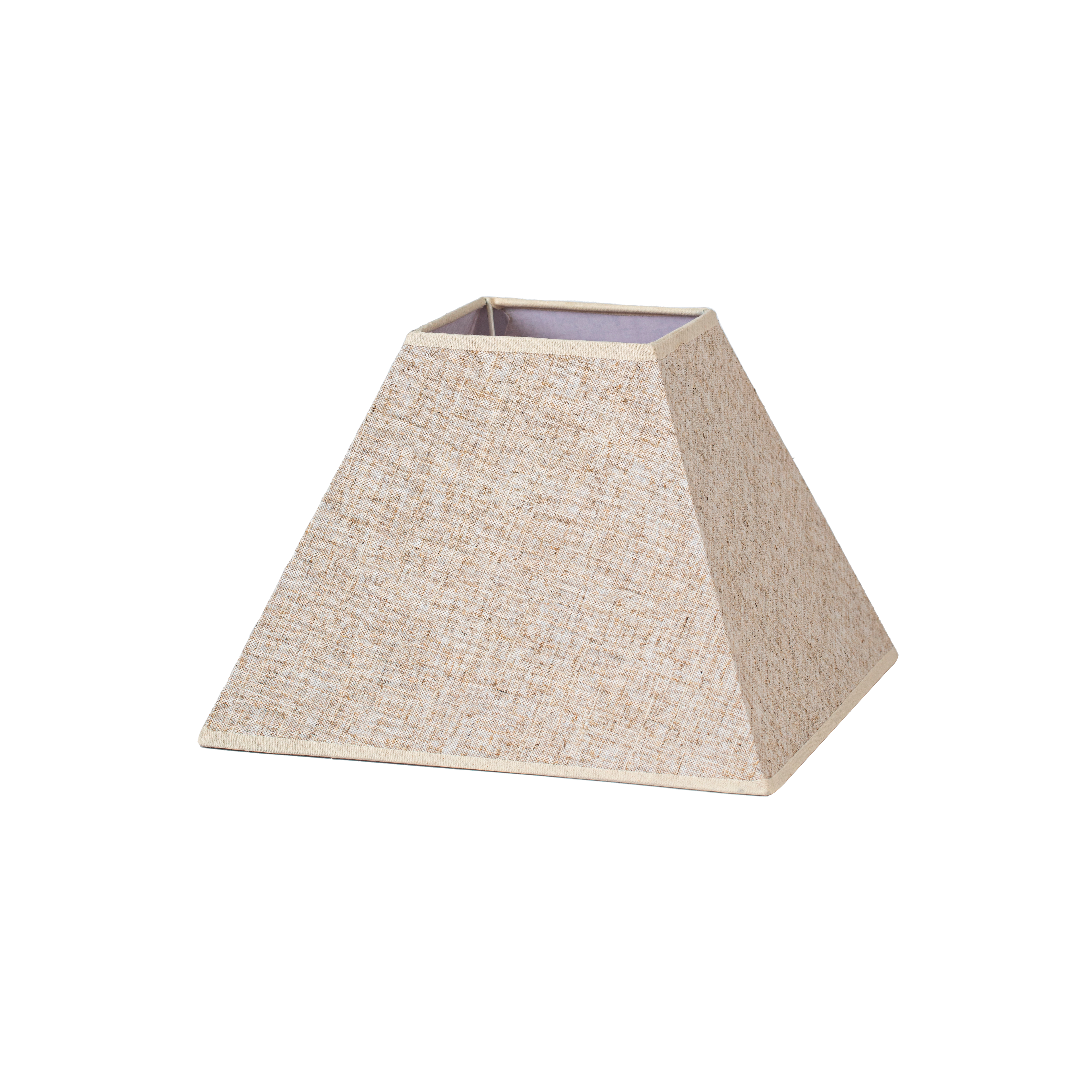 Pantalla piramidal fabricada en textil lino color beige