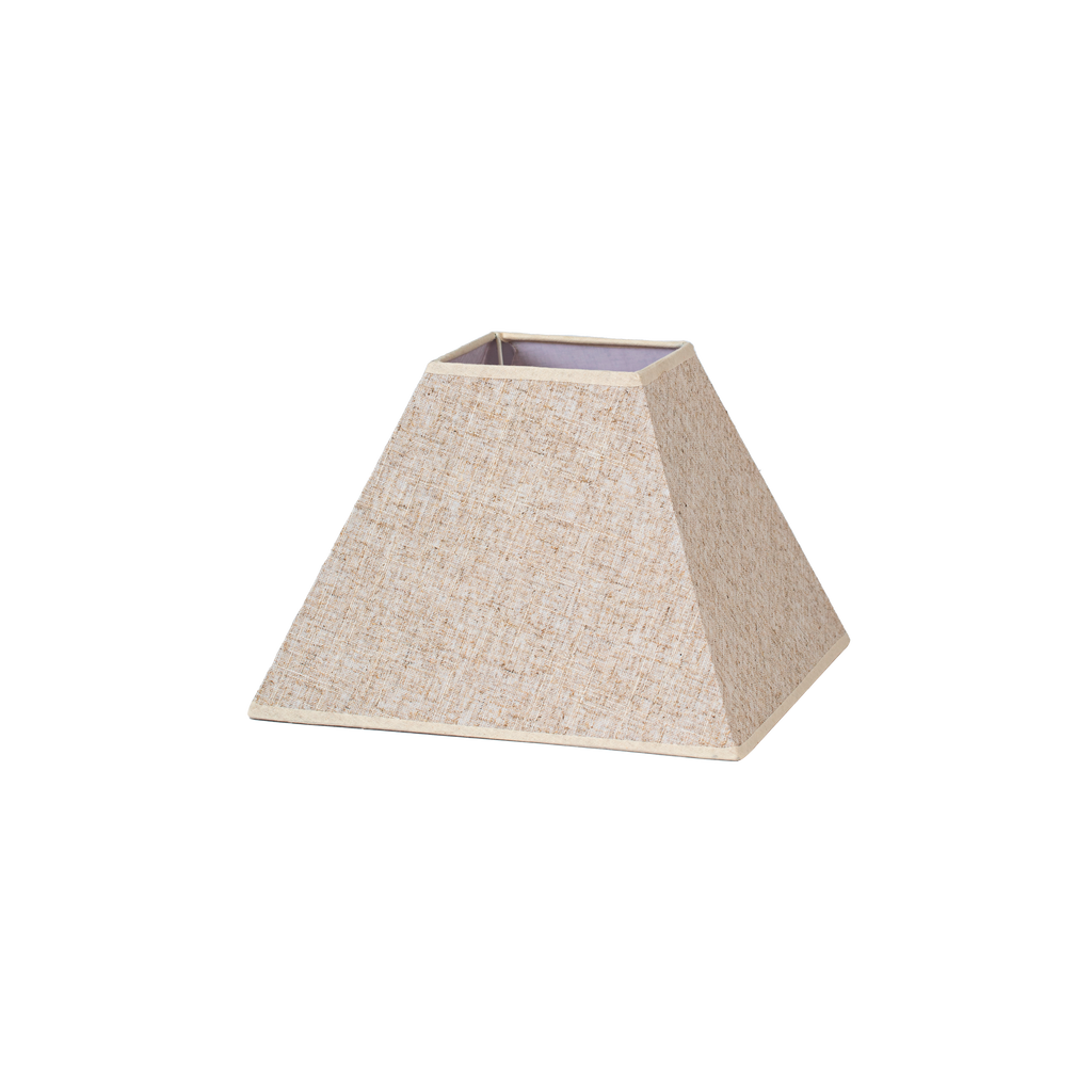 Pantalla Piramidal Tenorio E27 Lino Beige 30x13x22h de Fabrilamp.  Iluminación cálida y elegante para tu hogar.