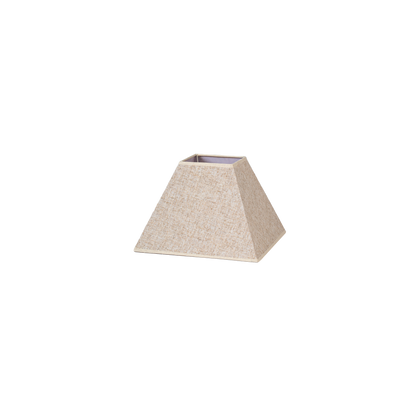 Pantalla Piramidal Tenorio E27 Lino Beige 20x10x15h de Fabrilamp. Iluminación elegante para tu hogar.