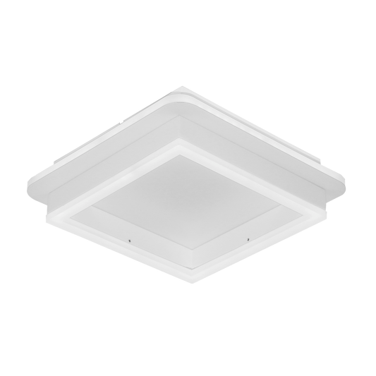 Plafón Elma fabricado en metal color blanco con tecnología LED integrada