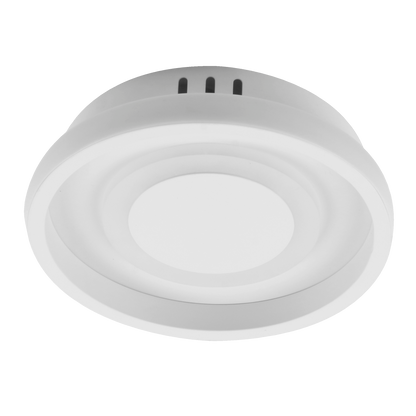 Plafón LED Elma Blanco 20W, vista frontal, diseño moderno y elegante de Fabrilamp.