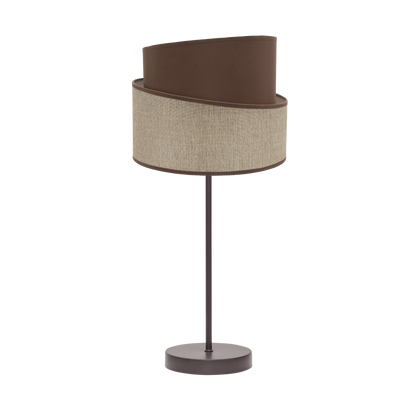 Lámpara Hara fabricada en metal y textil color marrón, ideal para iluminación ambiental