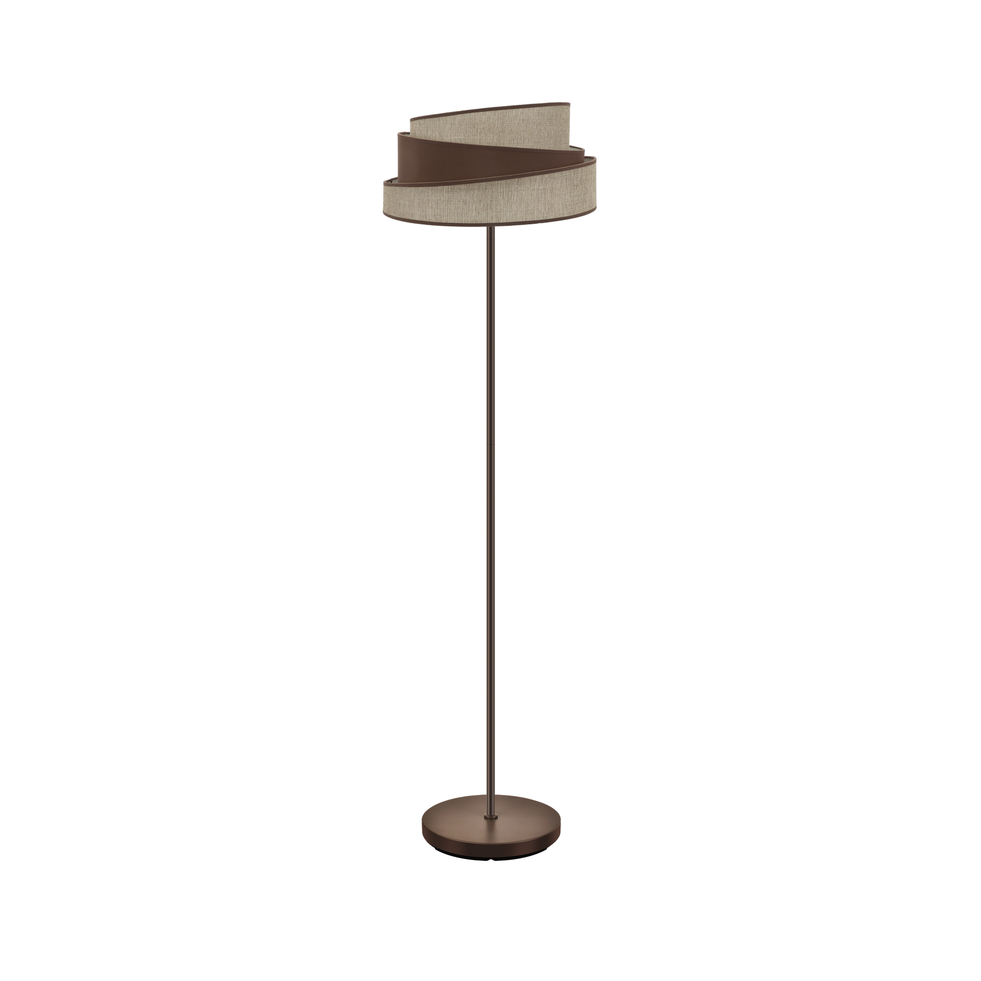 Lámpara de pie Hara fabricada en metal color marrón y textil, ideal para salón
