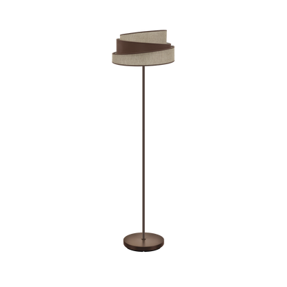 Lámpara de pie Hara fabricada en metal color marrón y textil, ideal para salón